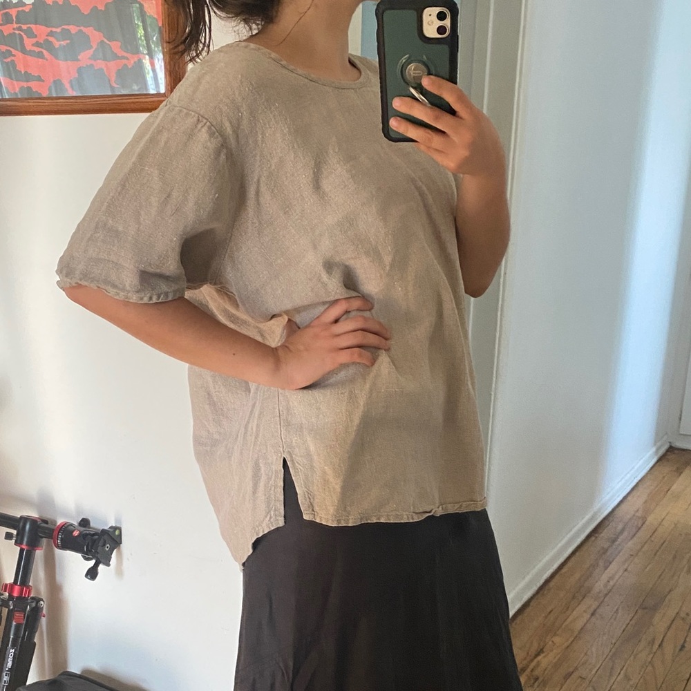Oversized Flax by Jeanne Engelhart linen top